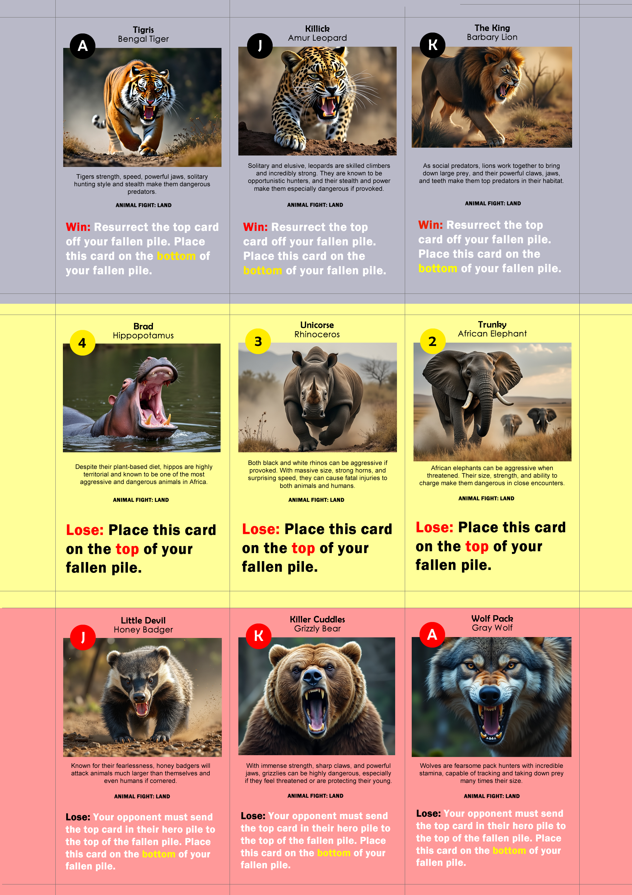 Animal Fight Land deck preview