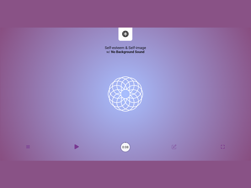 Desktop Affirmator playback screen showing an active self-esteem session